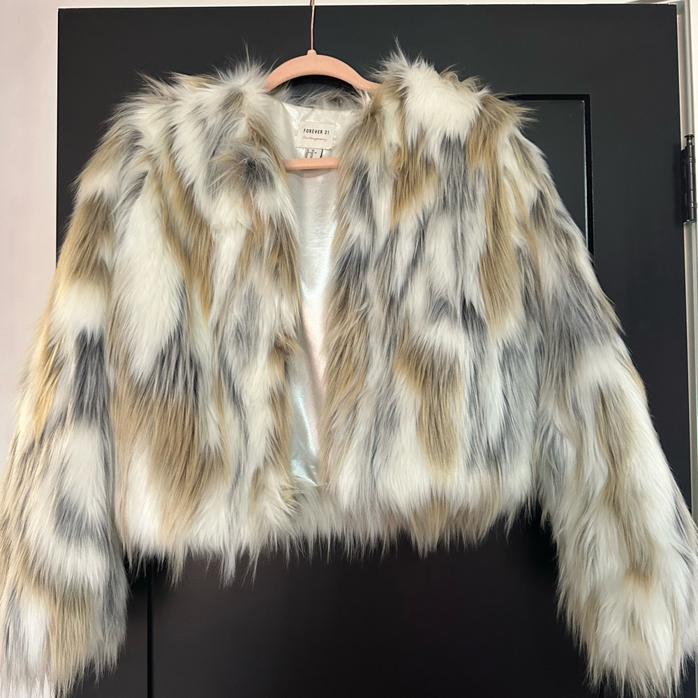 Forever 21 Multicolor Faux Fur Teddy Jacket